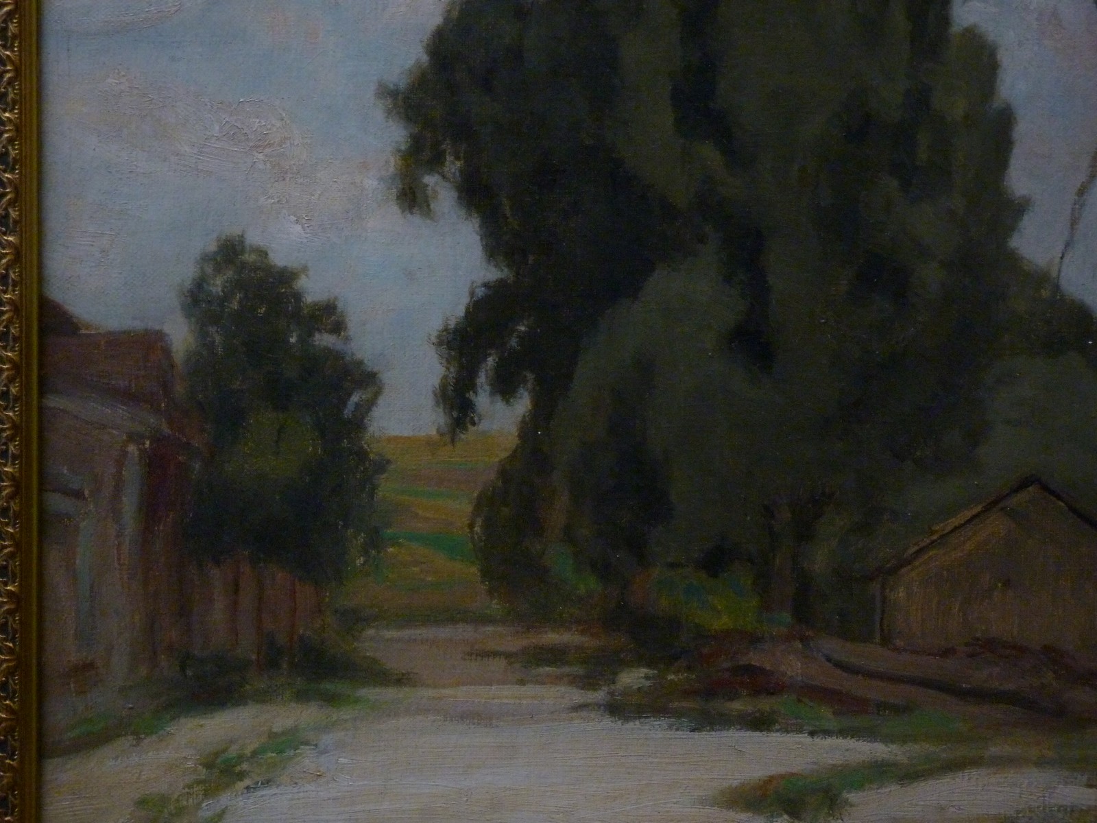 Tableau huile sur toile, Paysage de campagne, par G. Perrichon, seconde moitié XIXème siècle